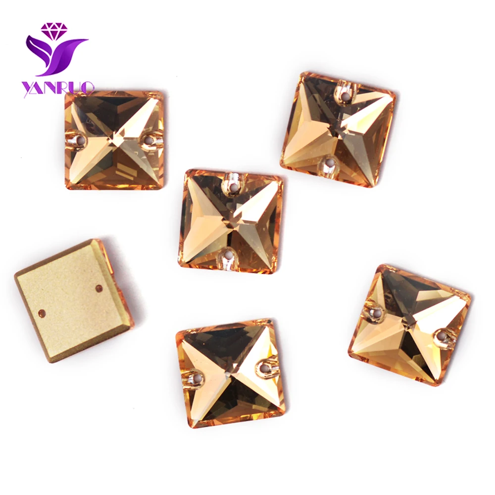 YANRUO 3240 Square 10-22mm Shape Sew On Stones Glass Sewing Rhinestones AAAAA Crystal Sew Crystal For Jewelry Dress Clothes – Bild 7