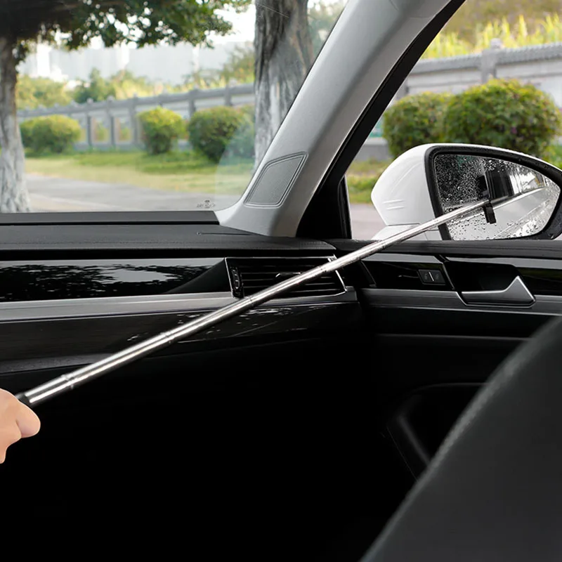 Car Rearview Mirror Wiper Cleaning Tool Auto Glass Mist Cleaner Scraper Car Accessories Handle Telescopic Window Cleaning Brush – Bild 2