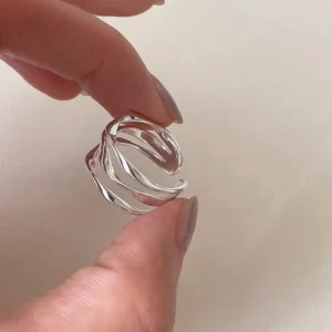 Silver Color Multi-layer Geometric Opening Adjustable Rings for Women Fashion Jewelry Minimalist Accessories