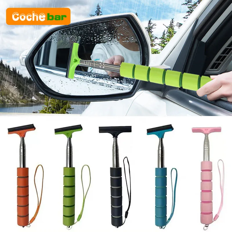 Car Rearview Mirror Wiper Cleaning Tool Auto Glass Mist Cleaner Scraper Car Accessories Handle Telescopic Window Cleaning Brush – Bild 3