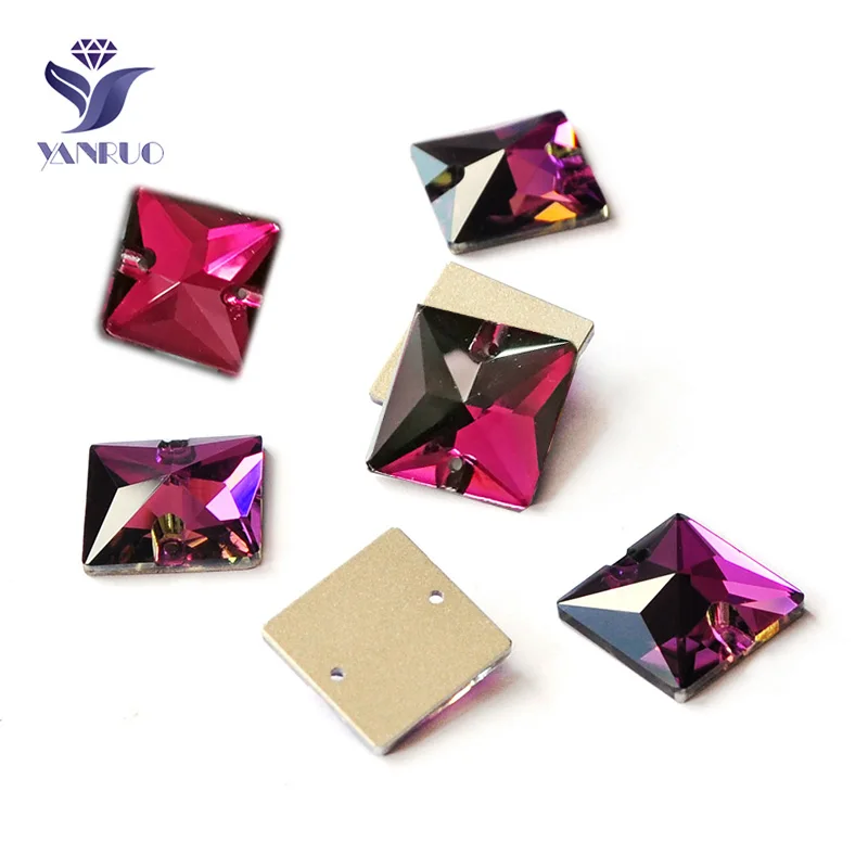 YANRUO 3240 Square 10-22mm Shape Sew On Stones Glass Sewing Rhinestones AAAAA Crystal Sew Crystal For Jewelry Dress Clothes – Bild 13