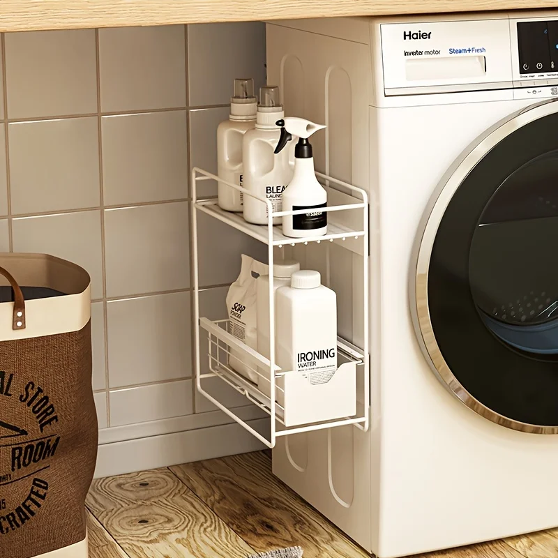 Magnetic Side Rack for Laundry, 1pc - Metal Pull-Out Storage Organizer for Washing Machine – Bild 6