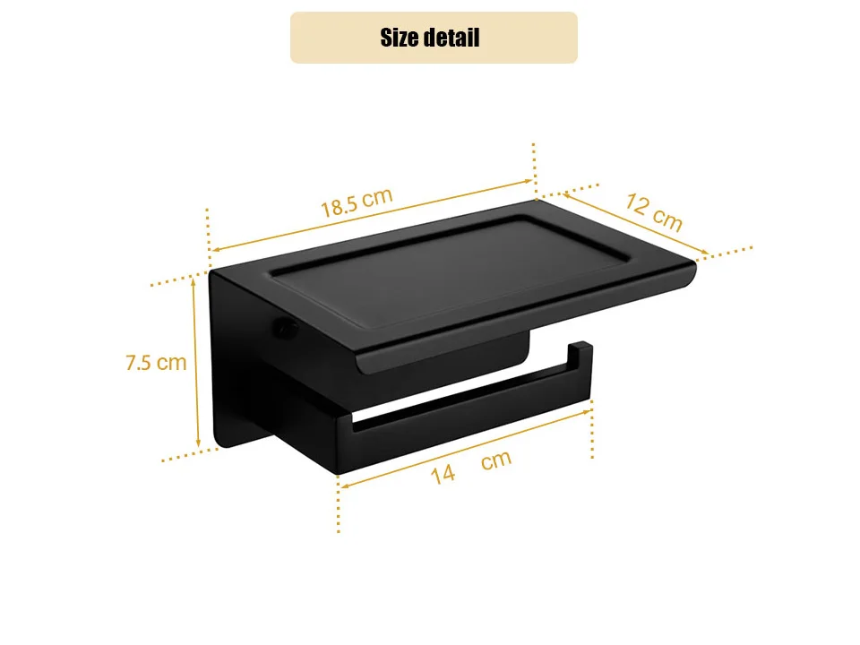 Matte Black Bathroom Hardware 304 Stainless Steel Towel Rack Toilet Paper Holder Liquid Soap Holder Towel Bar Toilet Accessories – Bild 44