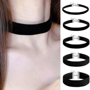 Korean Fashion Womens Accessoires Punk Gothic Soft Black Velvet Choker Necklace Girls Neck Jewelry Retro Adjustable Collar Chain