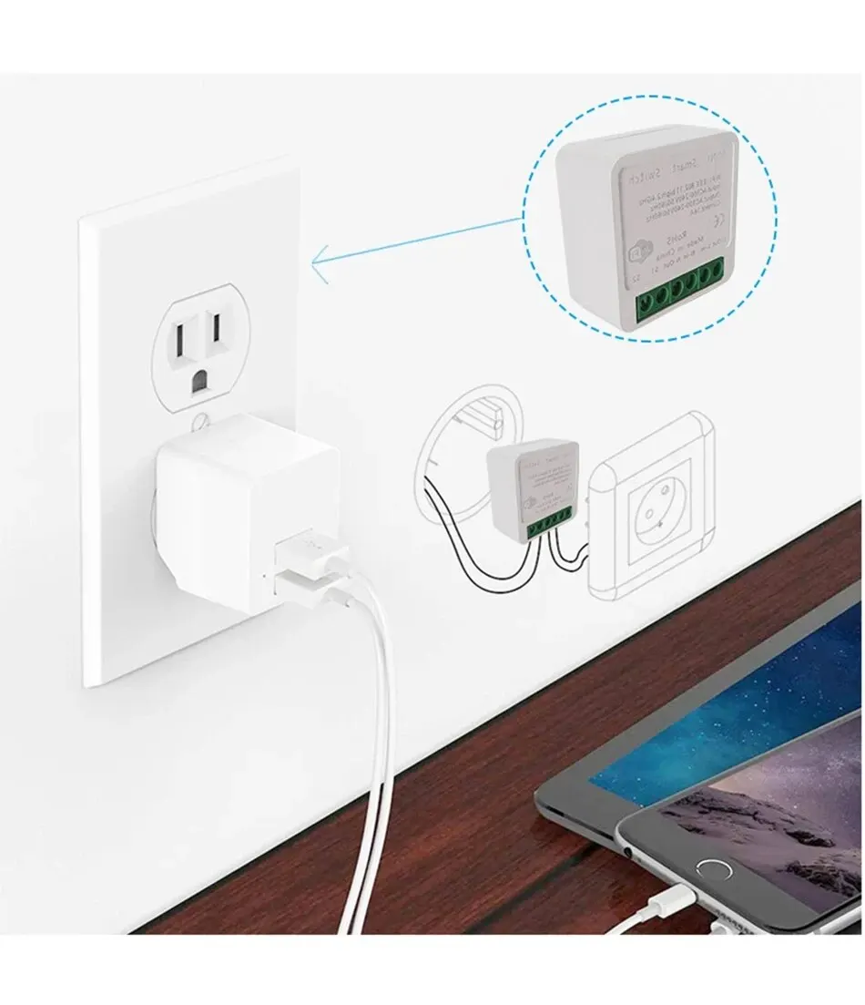 Tuya Mini 16A WiFi Switch Smart Life App 2 Way Control Smart Home Automation Module Interruptor Work for Alexa Google Home – Bild 5
